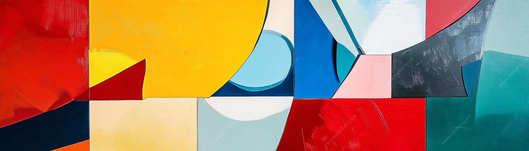 抽象几何色块拼接艺术图