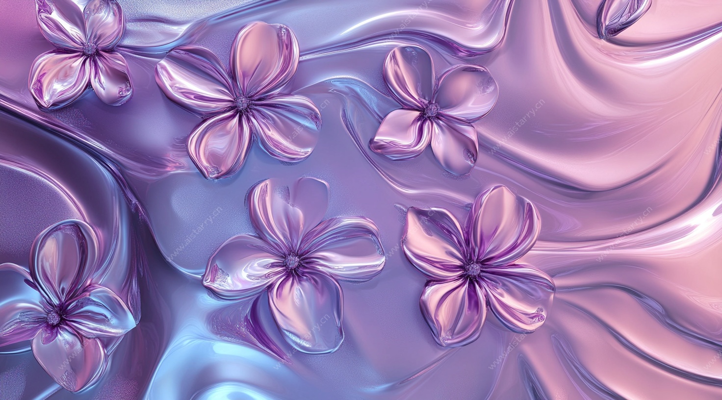 梦幻紫花丝绸背景图