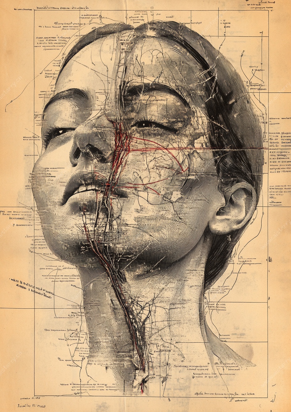 复古人体血管解剖艺术图