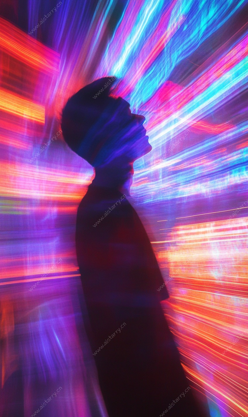 光影中的人物剪影