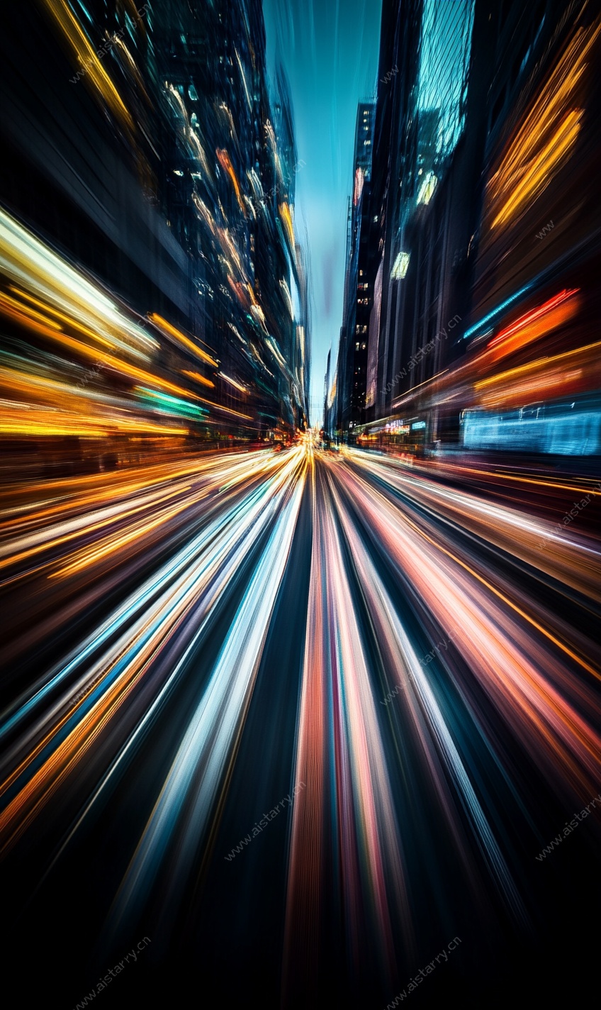 城市道路光影动感流线