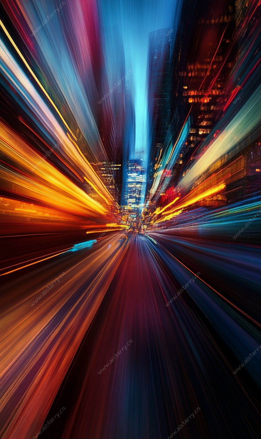 城市道路光影动感轨迹