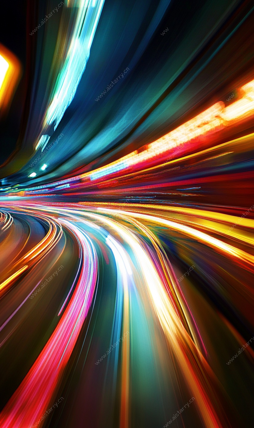 炫彩光轨动感道路画面