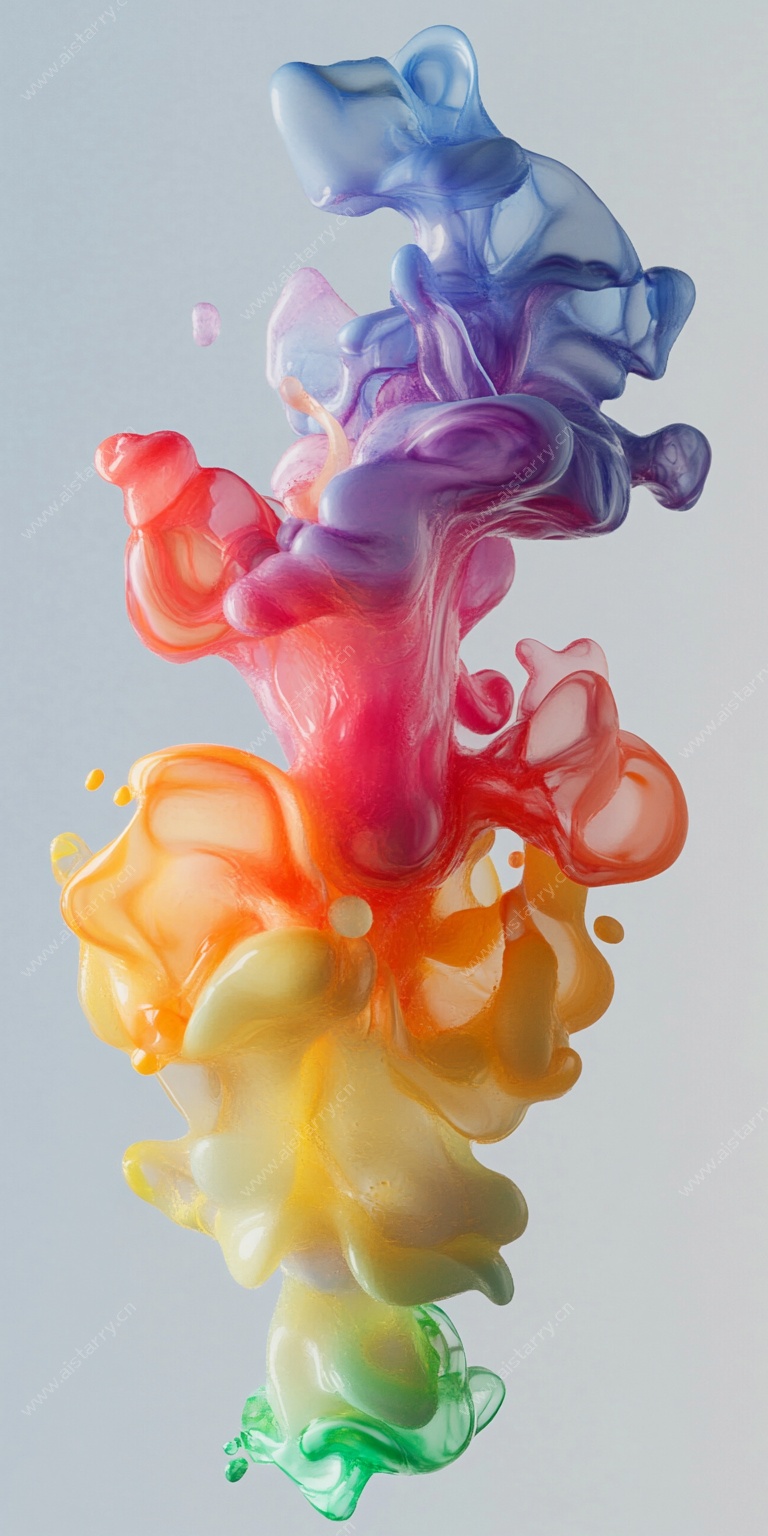 彩色墨水在水中绽放