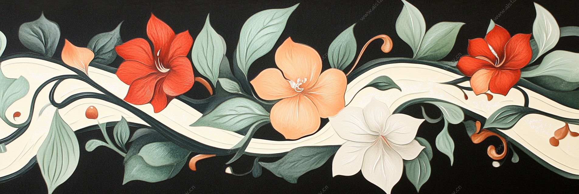 花卉藤蔓装饰图案