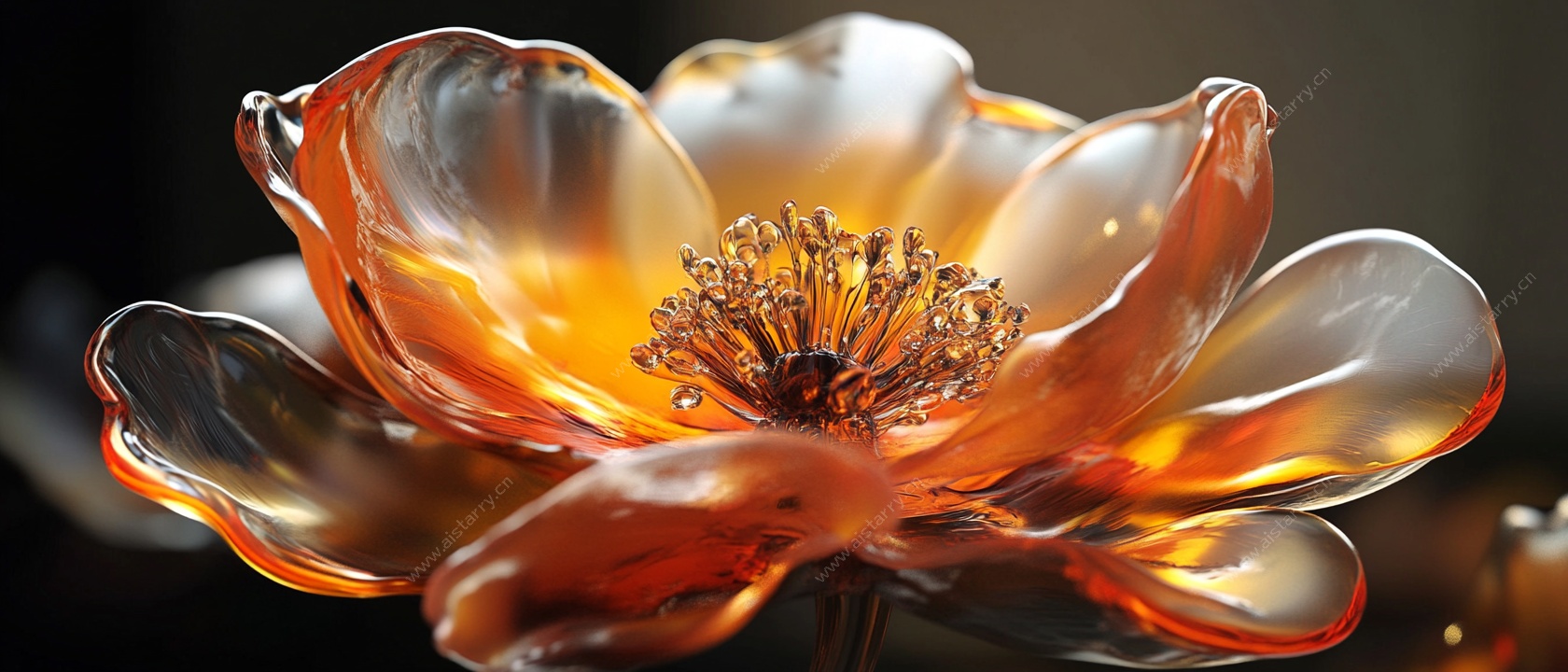 琉璃质感花卉艺术特写