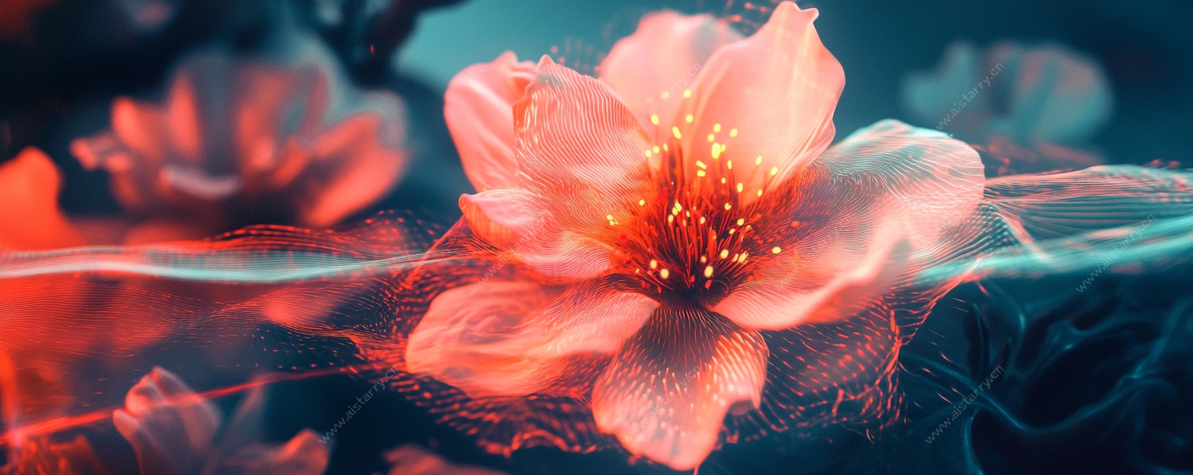 梦幻炫光花朵艺术图