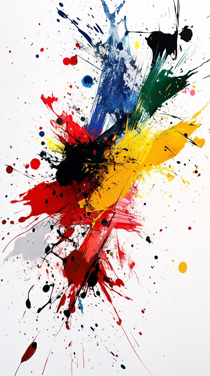 彩色泼墨艺术抽象画