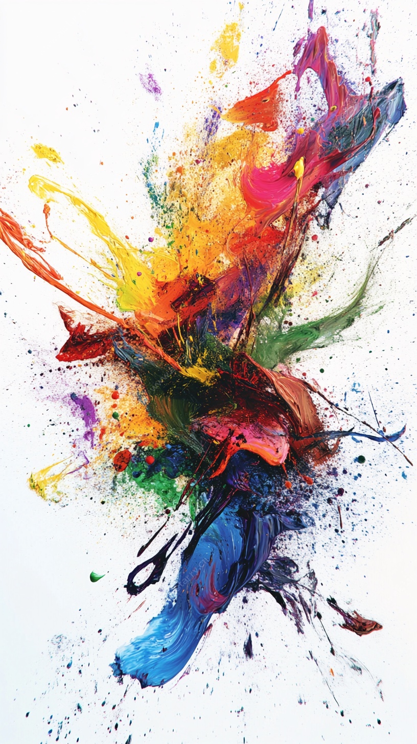 彩色泼墨抽象艺术画作