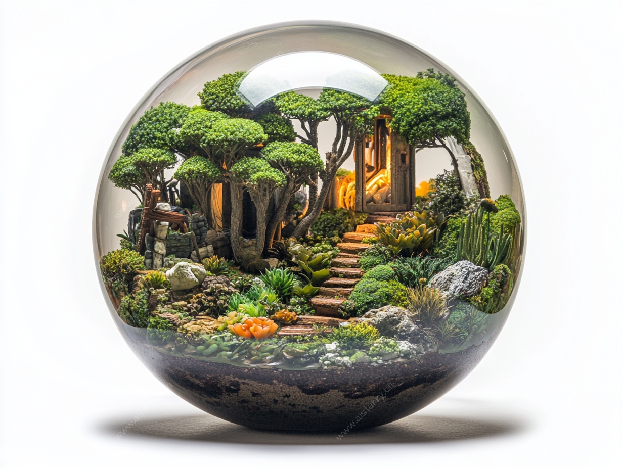 球形微观日式庭院景观