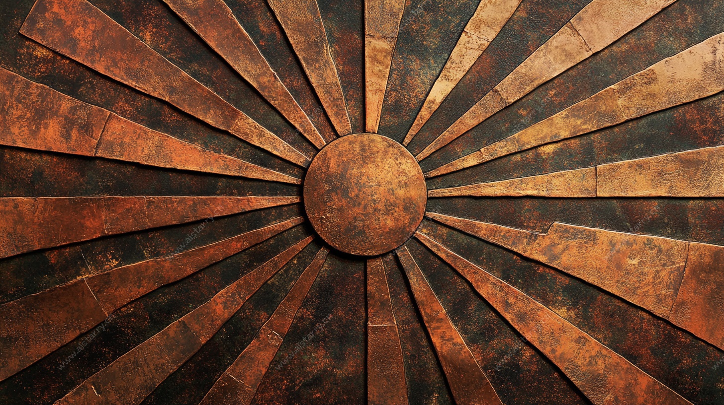 复古放射状金属纹理背景