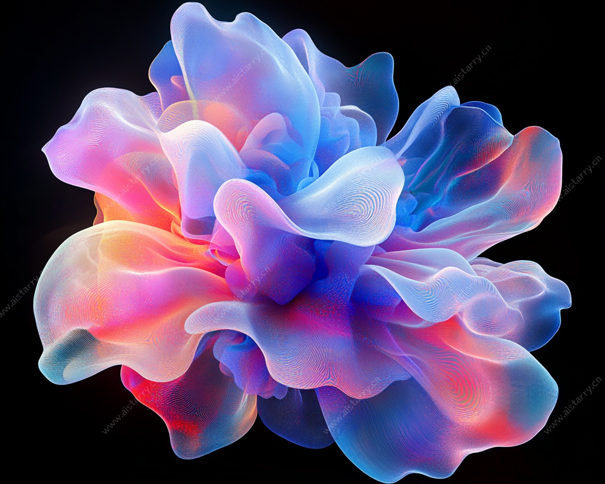 梦幻色彩抽象花朵艺术图