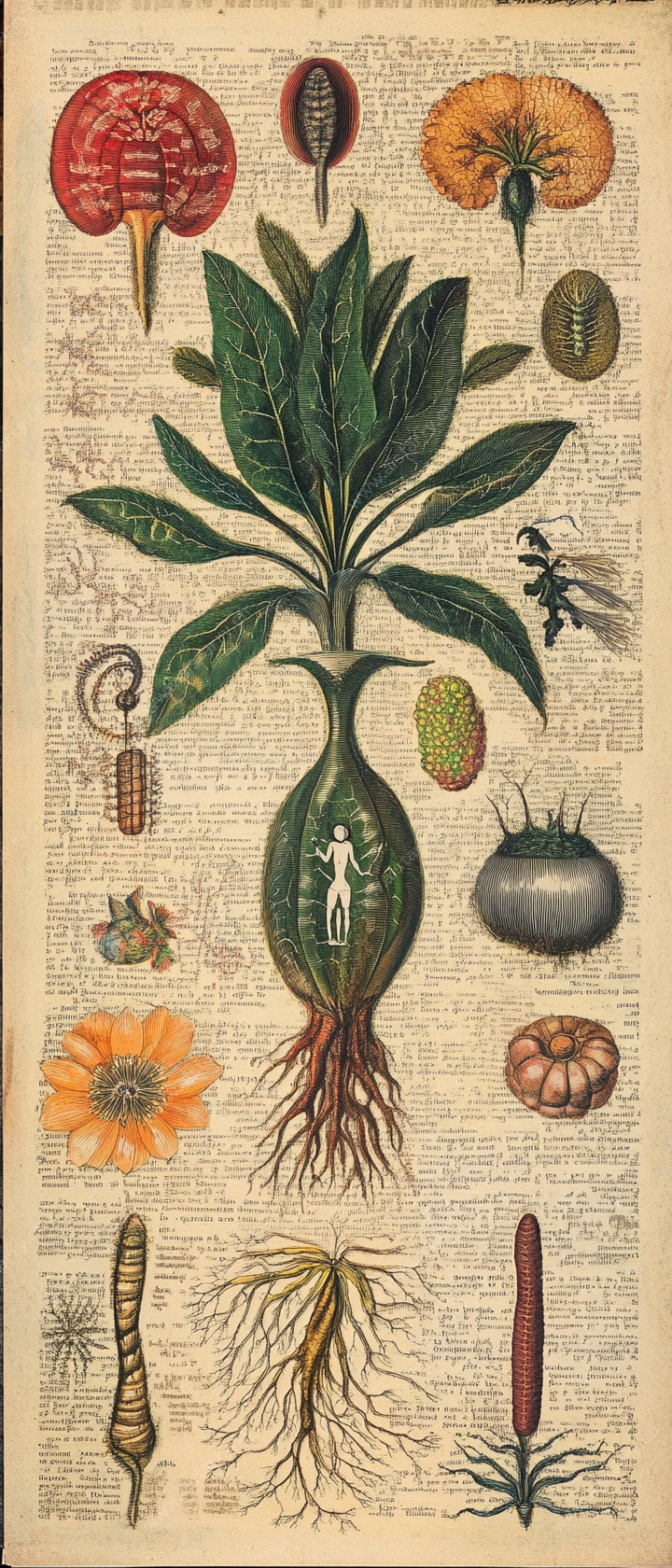 复古植物图鉴插画