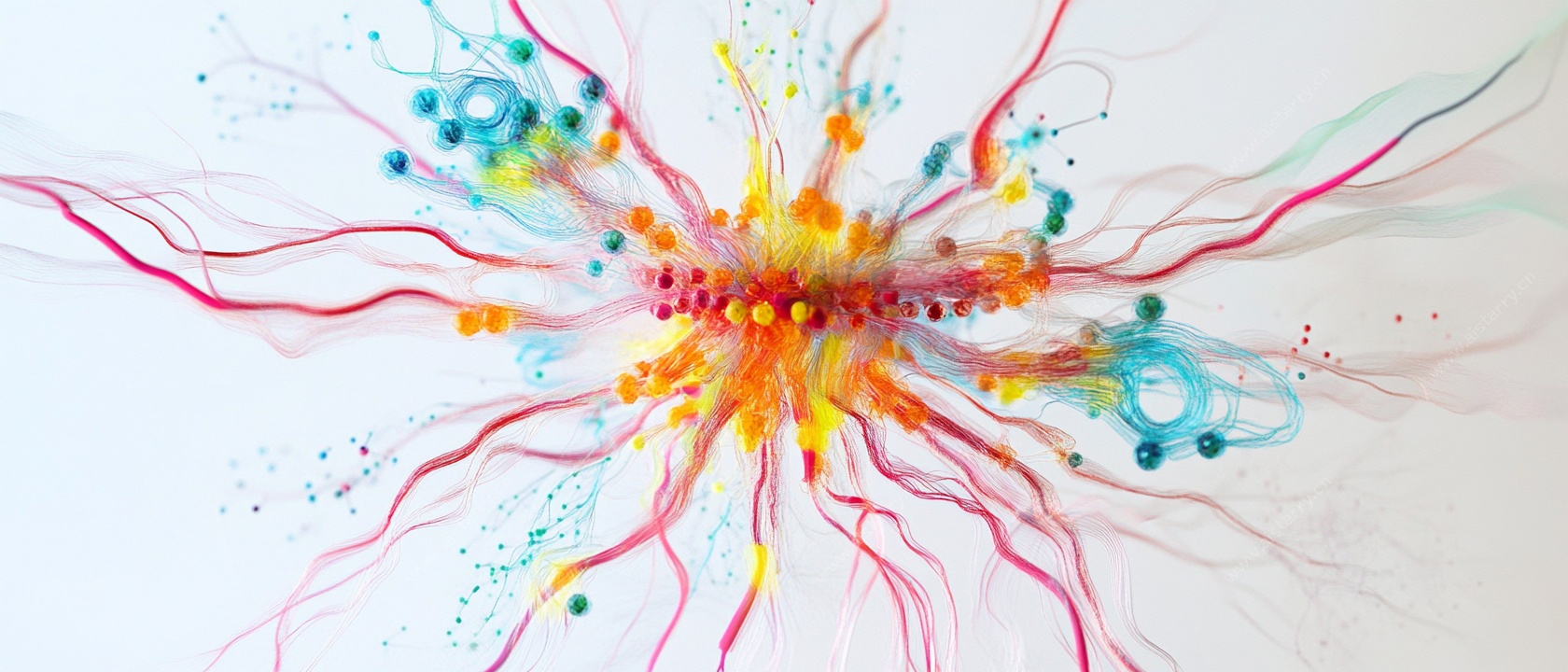 色彩斑斓的神经元艺术图像
