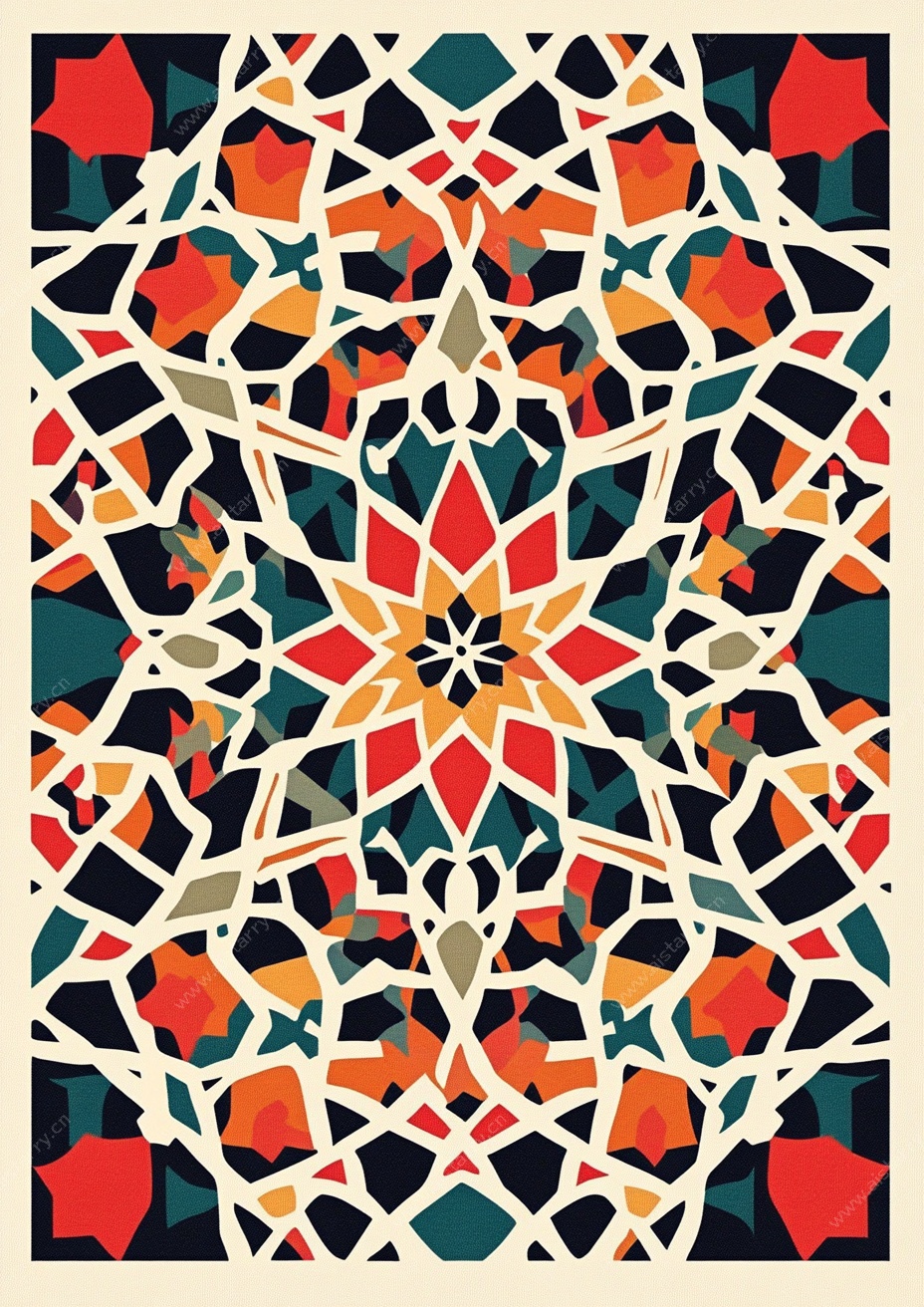 几何曼陀罗风格装饰图案