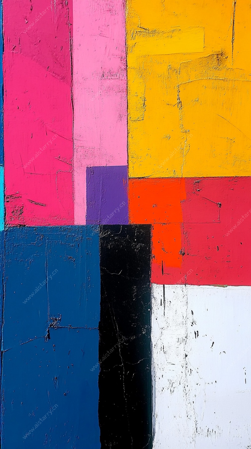 抽象色彩拼接艺术画作