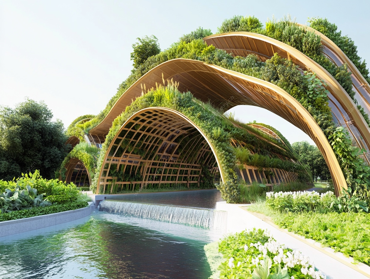 未来感生态绿植建筑景观