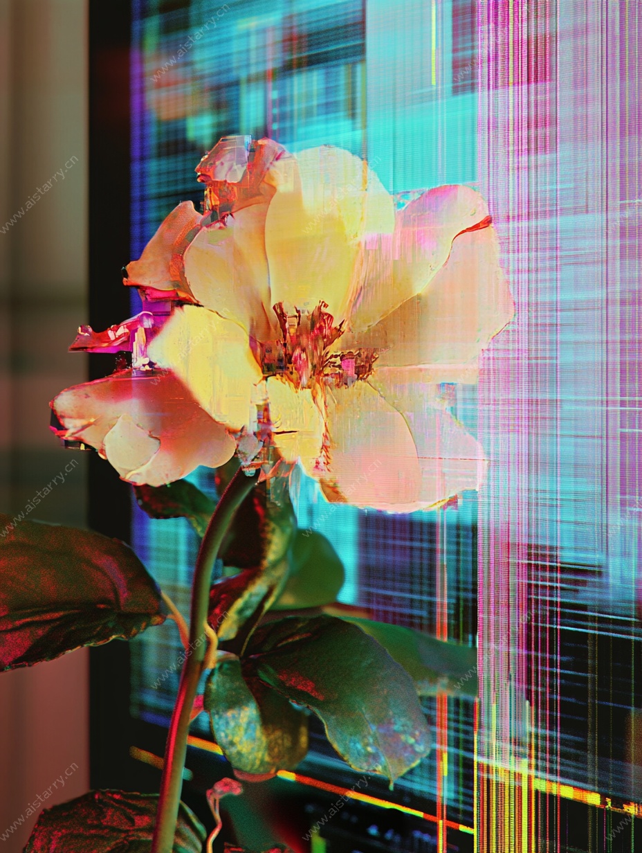 数字幻景中的娇艳花朵