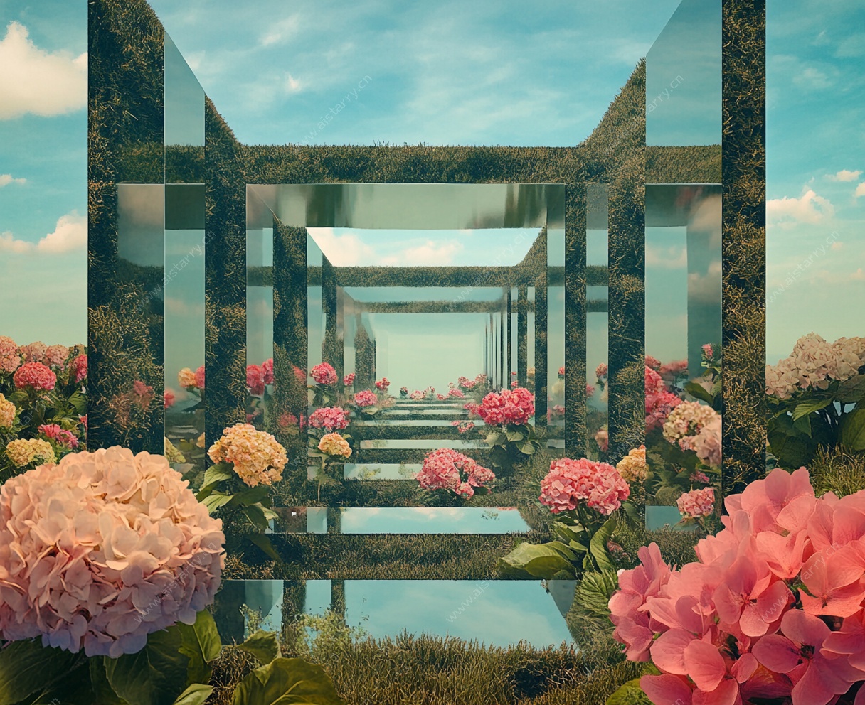 梦幻花卉玻璃廊桥景观
