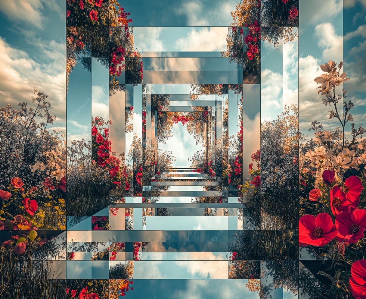 梦幻花卉镜像通道景观
