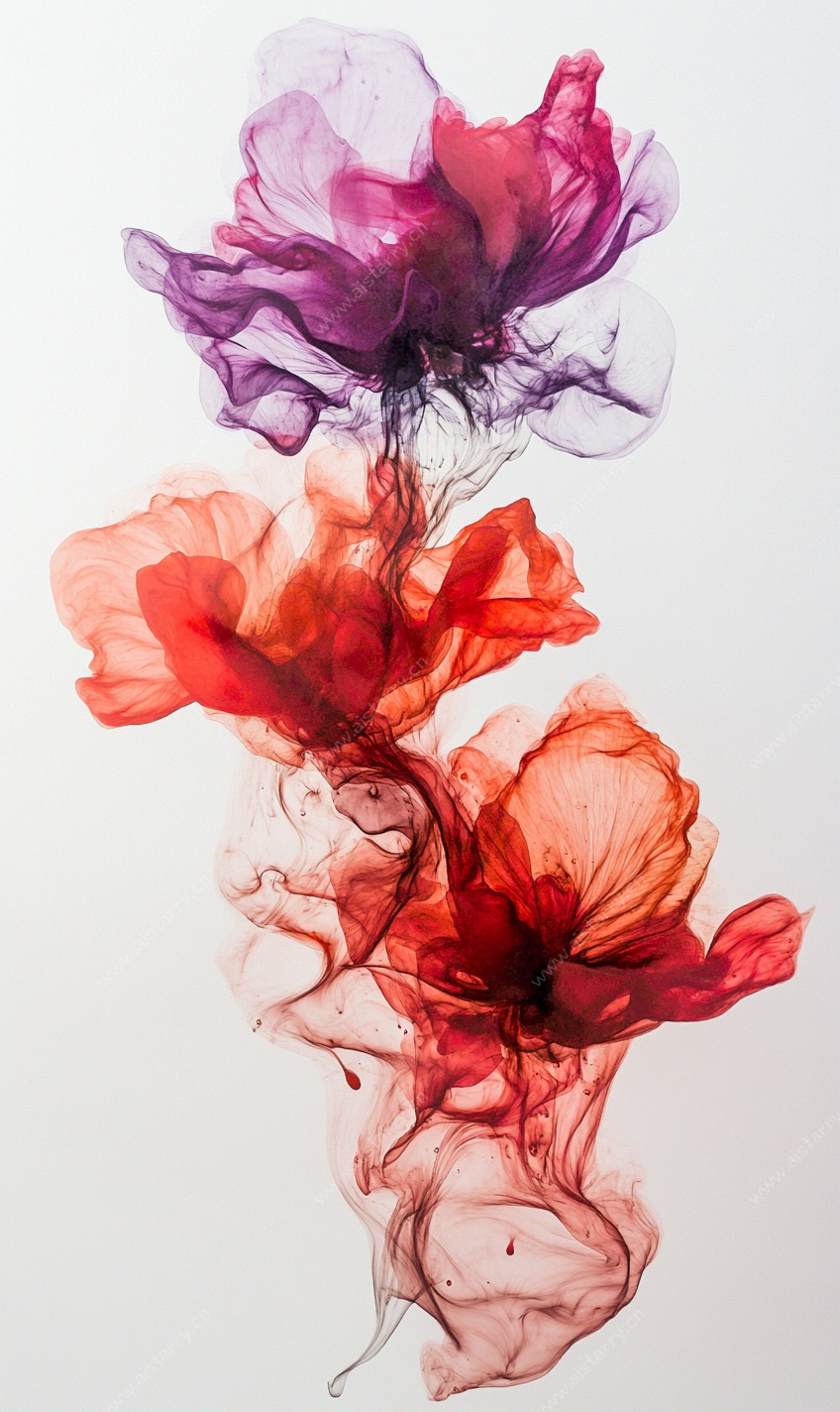 水墨幻彩花朵抽象艺术图