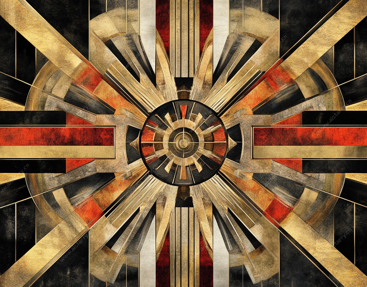 复古几何抽象装饰艺术图案