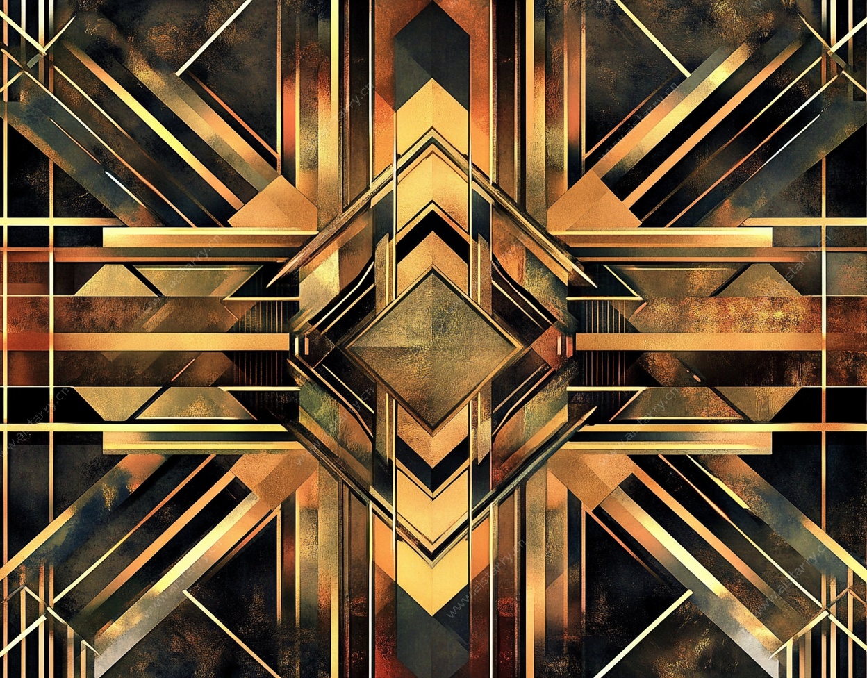 几何金色抽象艺术装饰图案