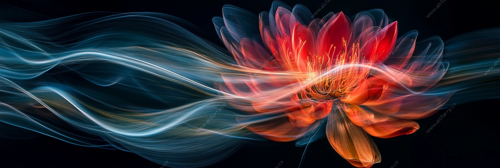 梦幻流光莲花艺术图