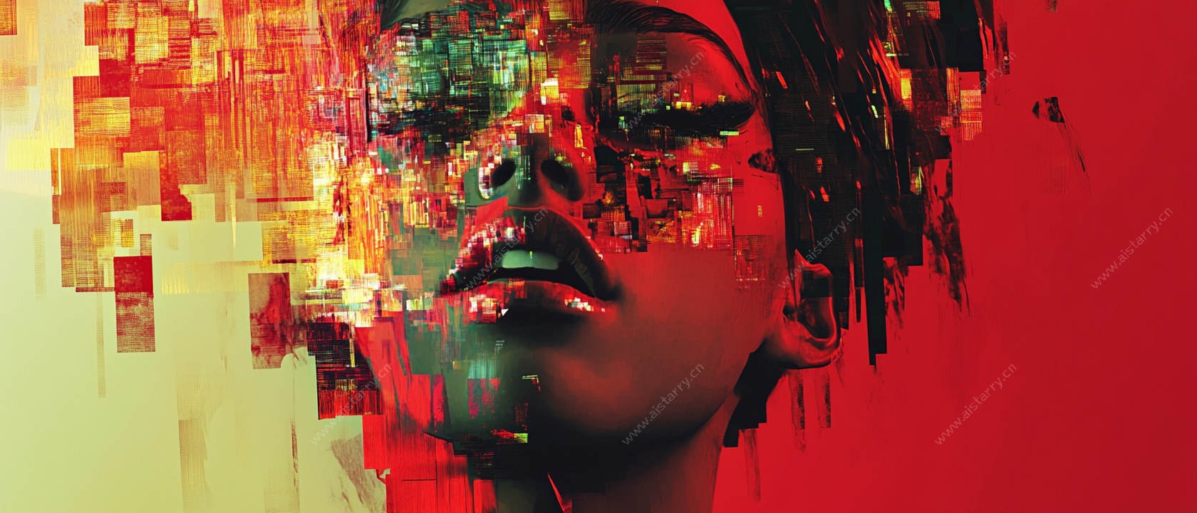 像素风女性艺术图像