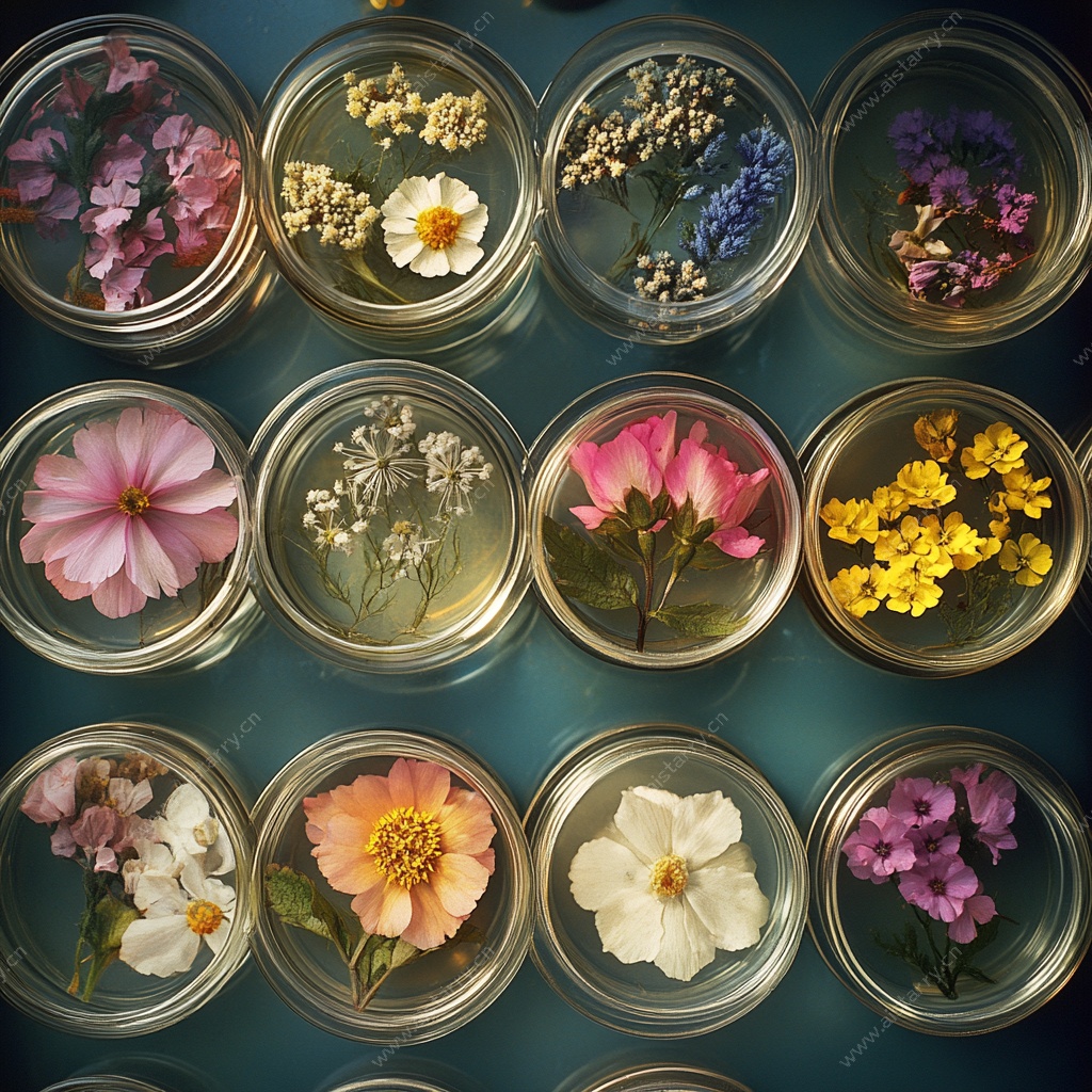 罐中花卉标本展示图