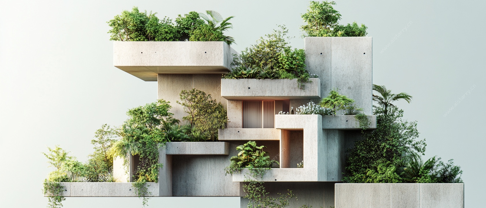 混凝土绿植建筑艺术景观