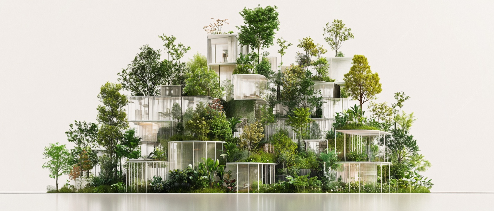 生态绿植建筑模型