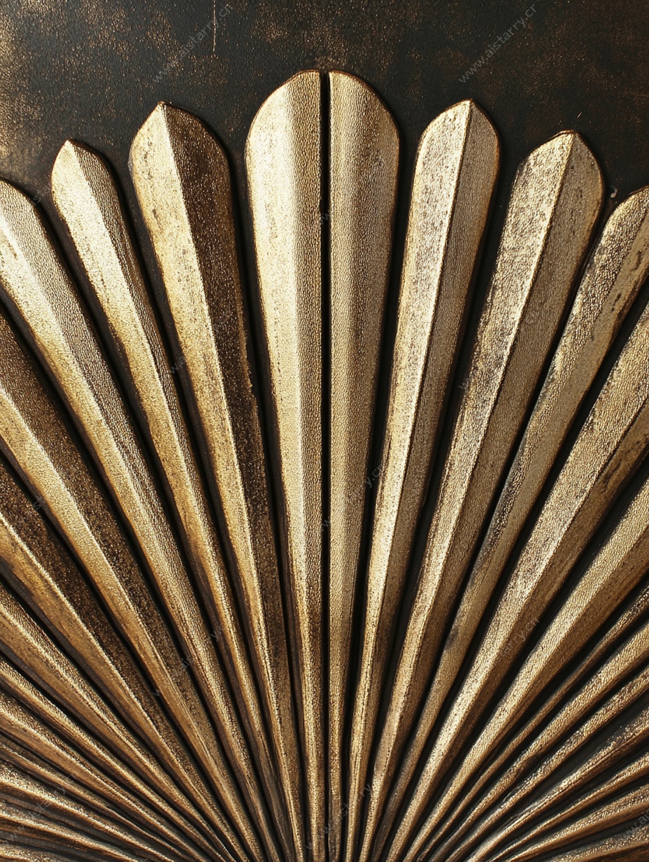 金属扇形装饰纹理细节