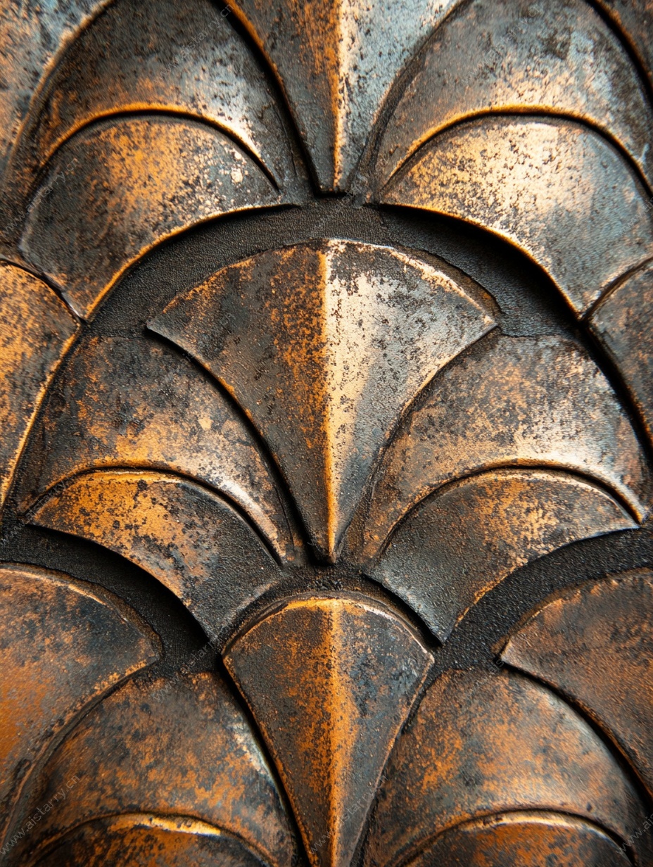 复古金属鱼鳞纹理图案