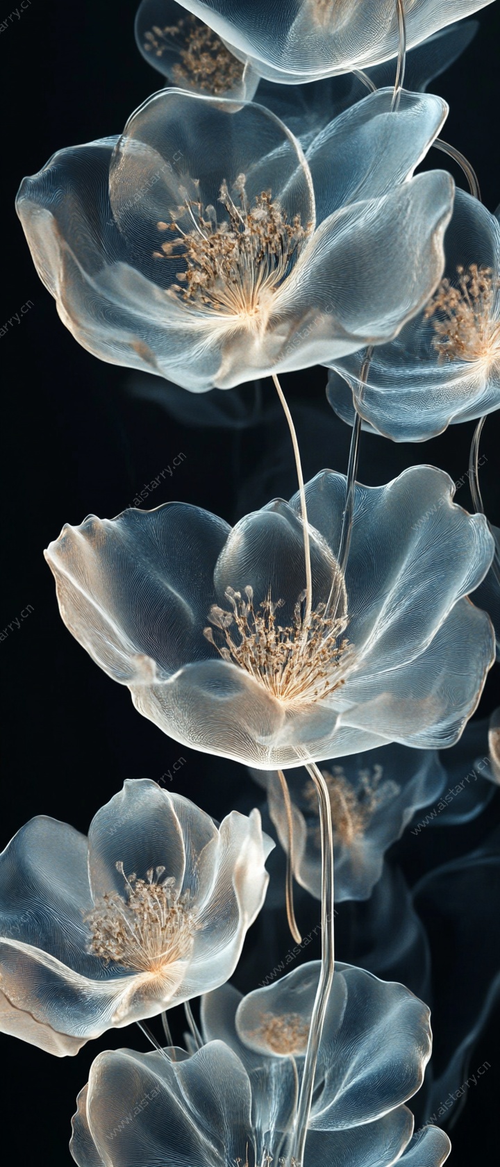 透明梦幻花朵艺术图像