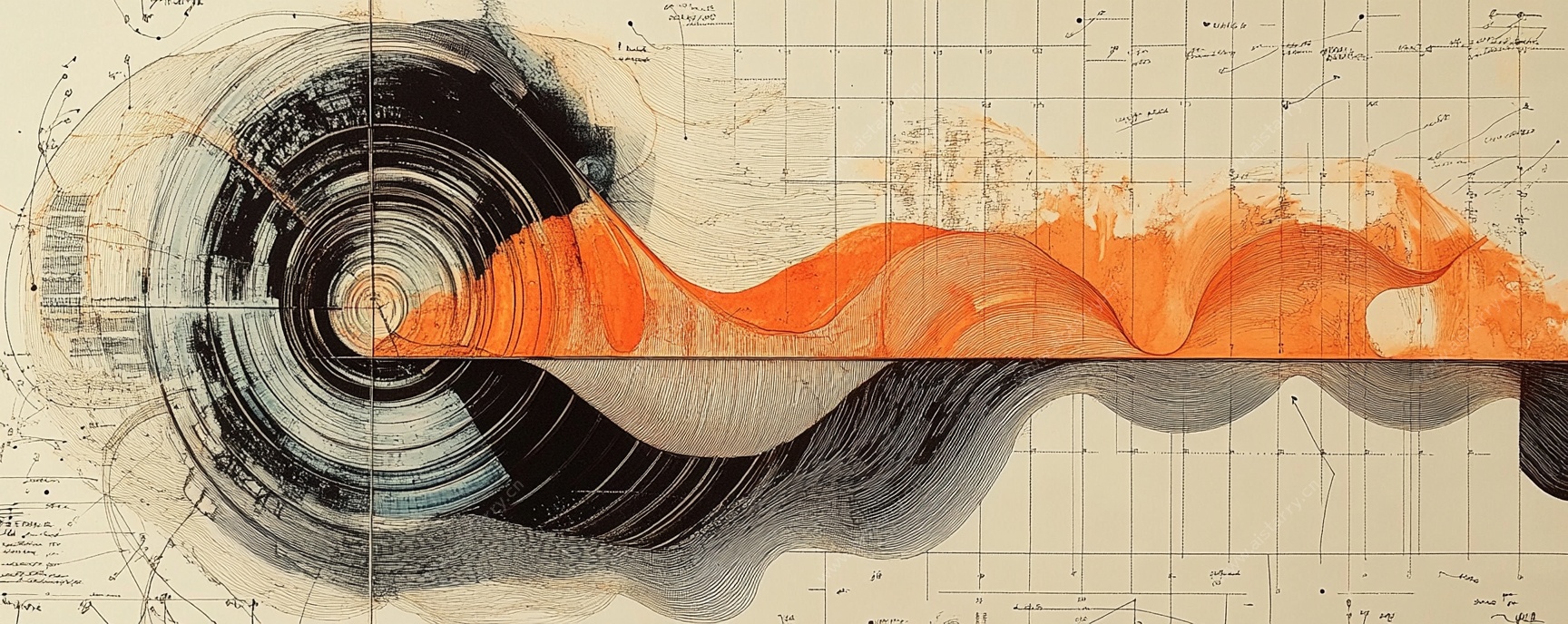 抽象波纹艺术图形设计图