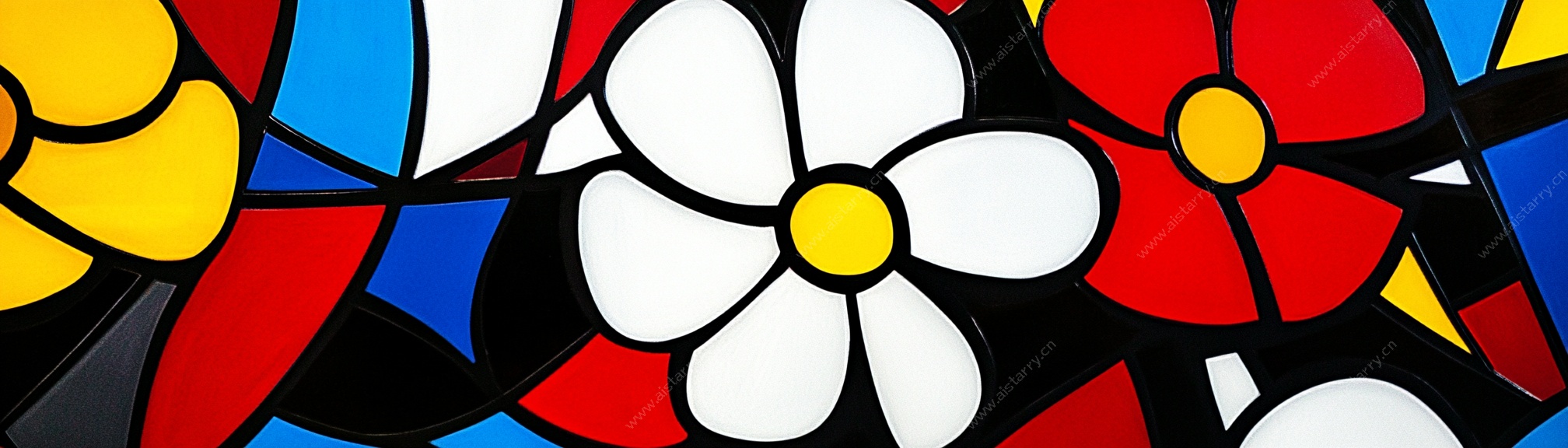 彩色花卉抽象艺术图案