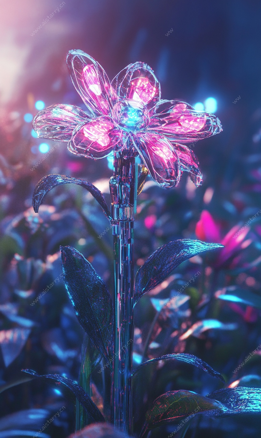 梦幻发光花朵植物景观