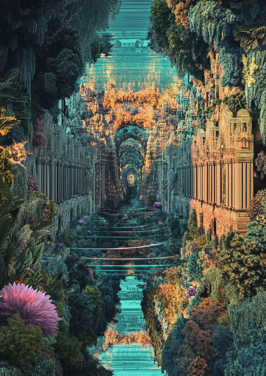 奇幻梦幻的神秘花园景观