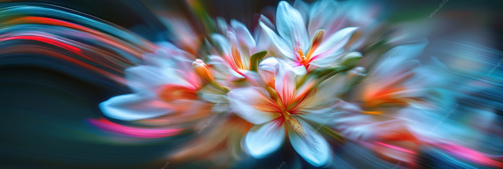 梦幻动感花朵艺术图