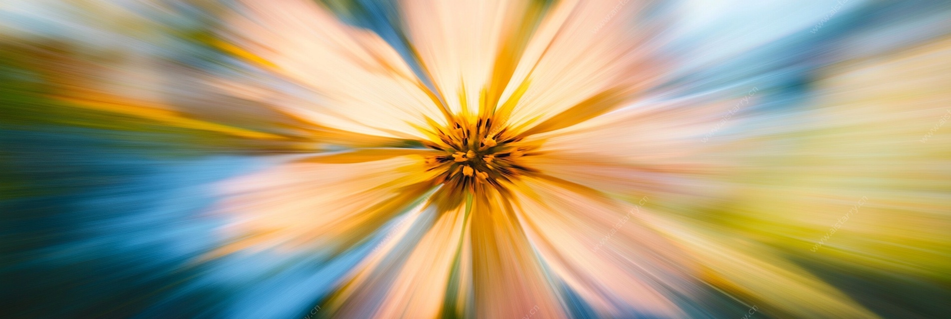 放射状炫彩花朵抽象图