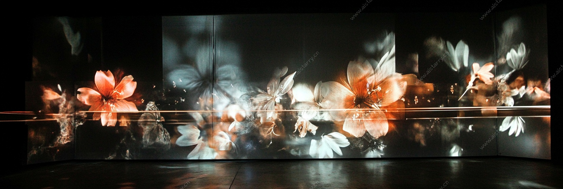 梦幻花卉投影艺术画面