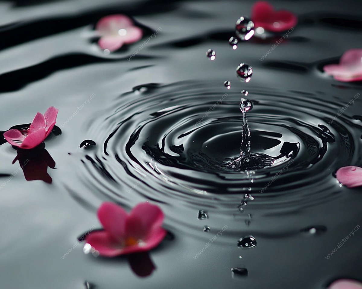 水滴落花 泛起层层涟漪