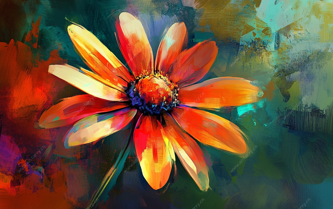 绚丽花朵抽象艺术画作