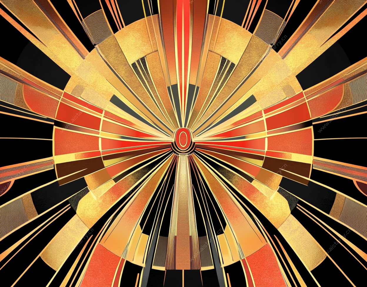 炫彩放射状几何抽象图案