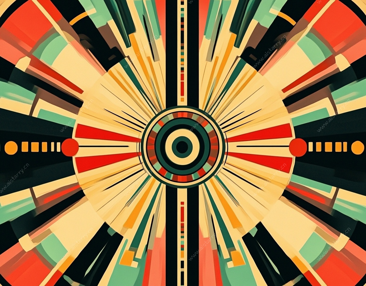 复古放射状几何图案背景