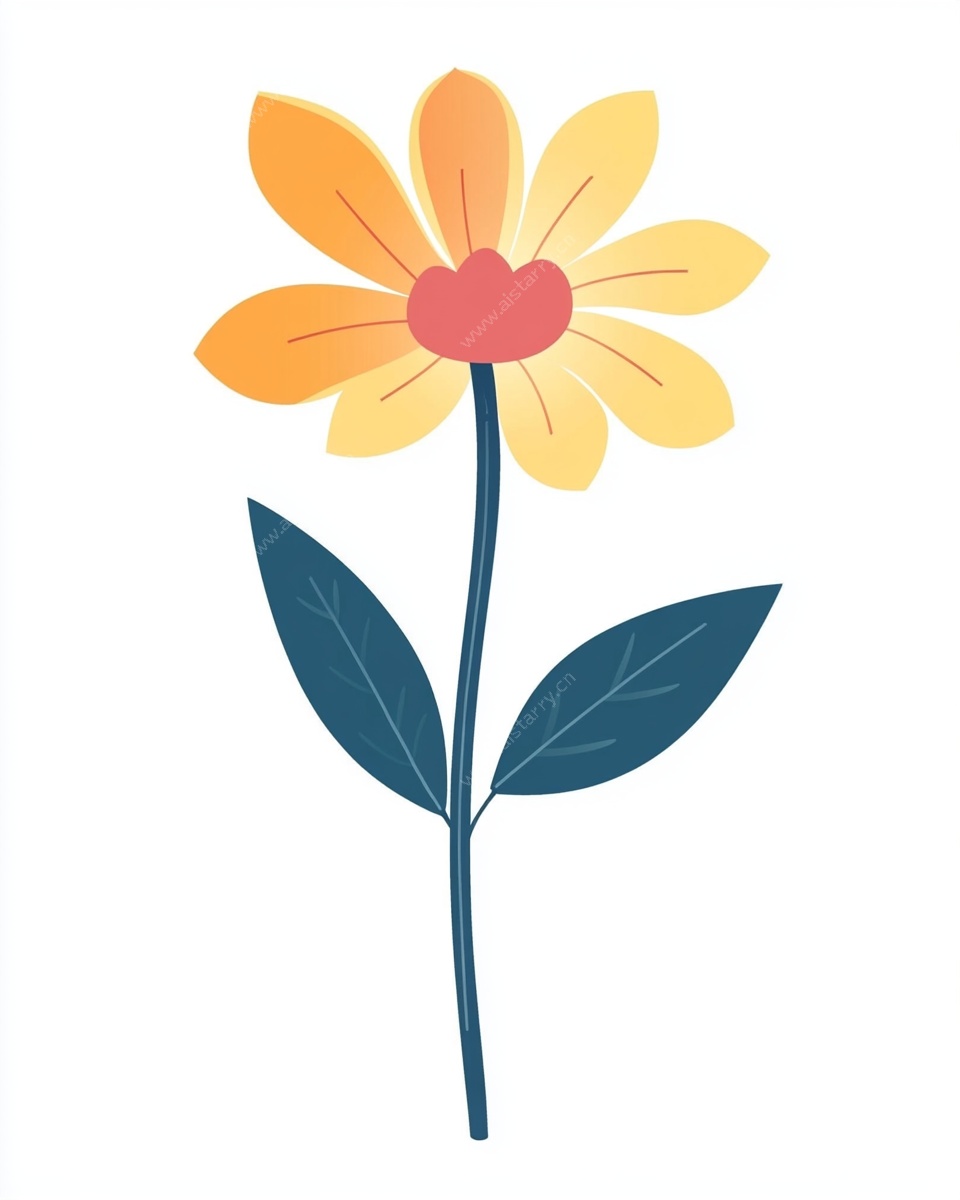 手绘黄色花朵插画