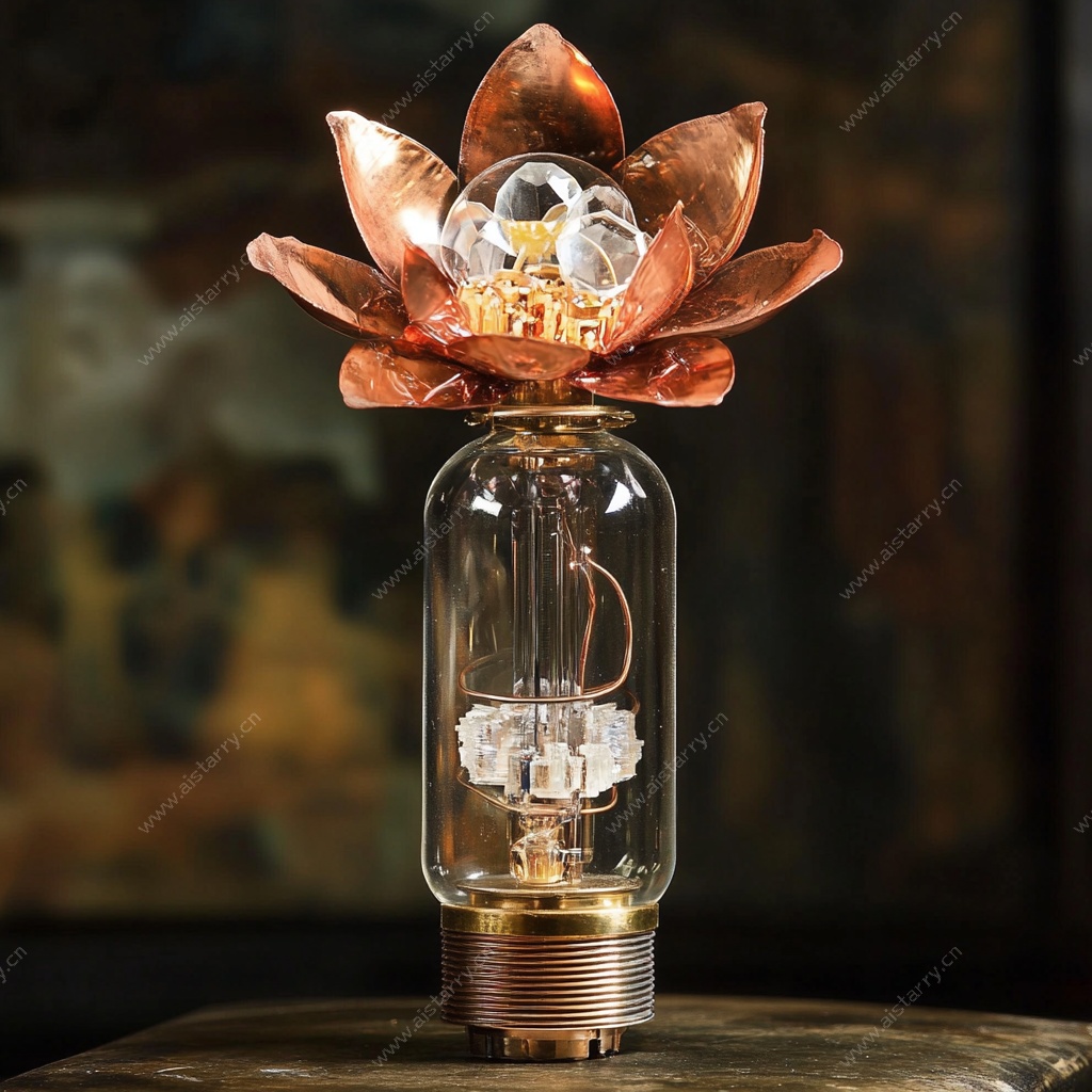 铜莲花造型创意复古灯泡
