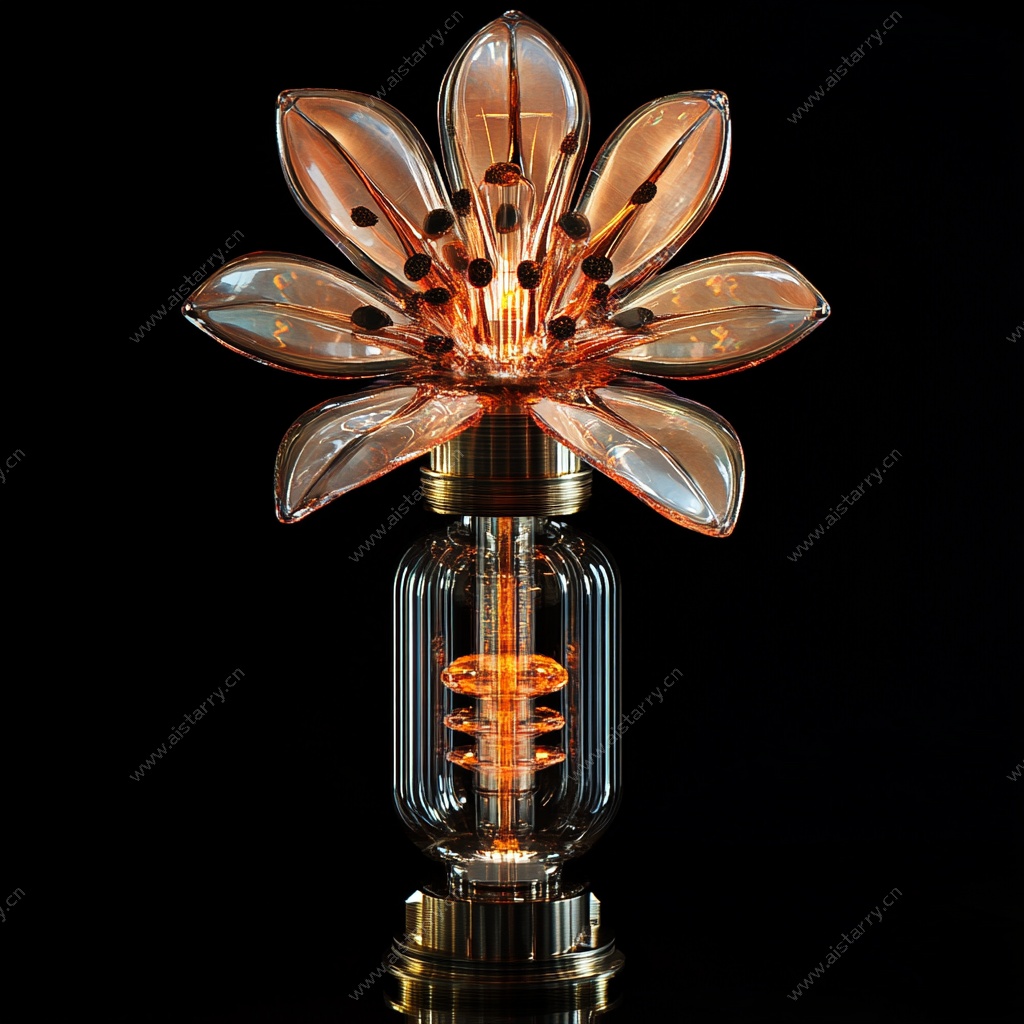 花朵造型复古风电子管灯