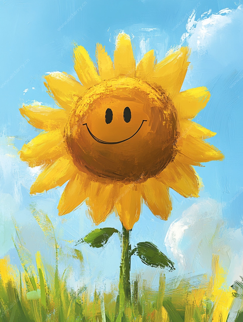 微笑向日葵插画